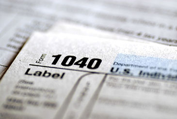 Close-up photo of IRS 1040 form